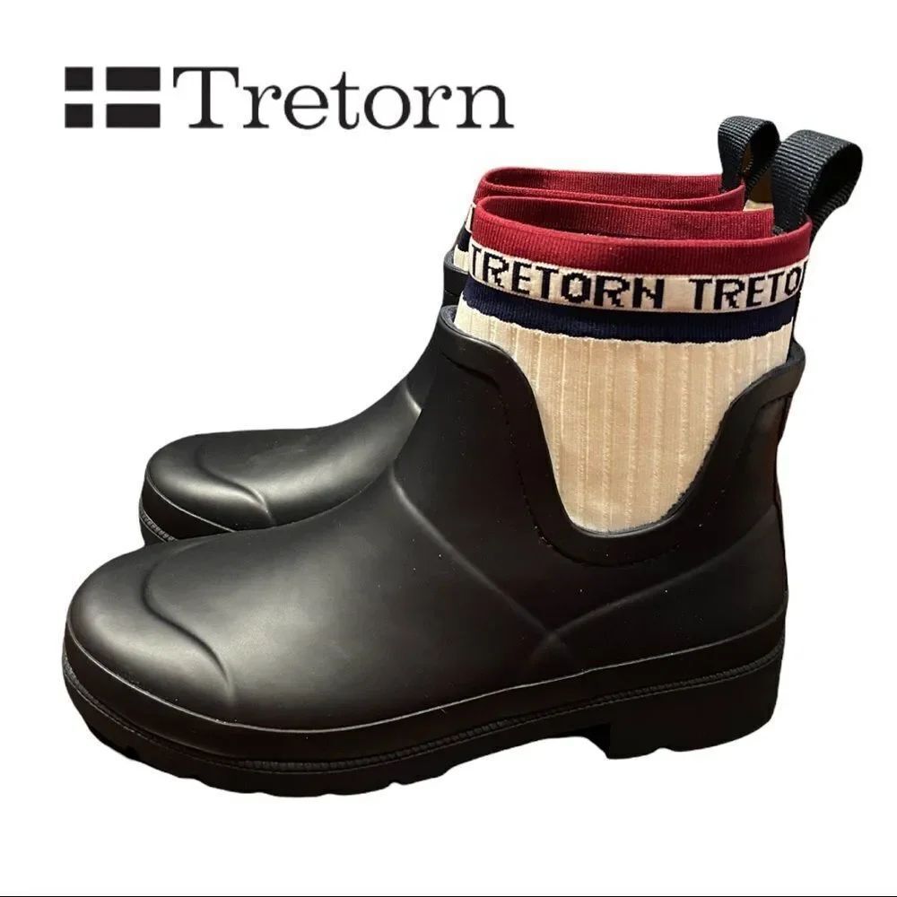 NEW Tretorn Women's Lia Night Vintage White Sock Rain Boots 6